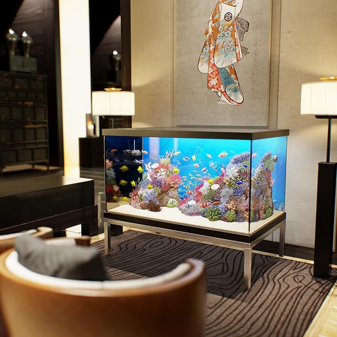 30 in X 48 in. Aquarium Stand | Industrial Style Aluminum Fish Tank Base with Open Frame Design