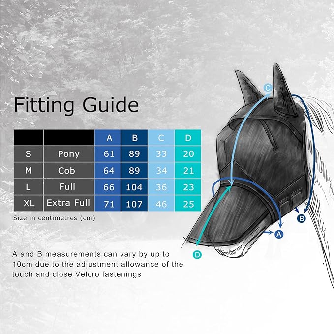 Harrison Howard CareMaster Horse Fly Mask Half Face with Ears Moonlight Silver XL Extra Full Size