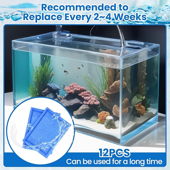 12 Pcs 10-20 Gallon Aquarium Filter Replacement for EZ-Change #2, Fish Tank Filter Cartridge for Aqua-Tech Brand 10 to 20 Power Filters for Healthier Fish