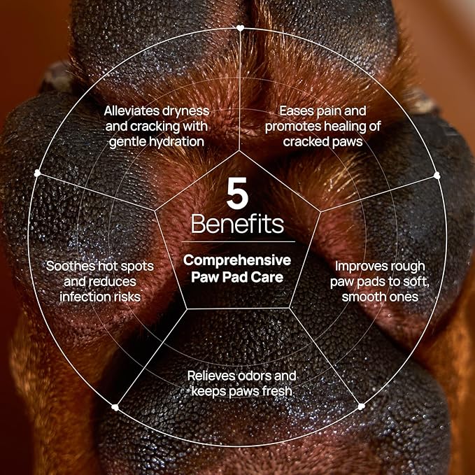 HICC PET Dog Paw Balm 0.21 oz for Dogs & Cats, Soothing Paw Balm Dogs Lick Safe, Moisturizing and Healing Dry Cracked Paws Cat Paw Balm, All-Natural Paw Wax for Dogs, Improves Rough Paws Relieves Odor