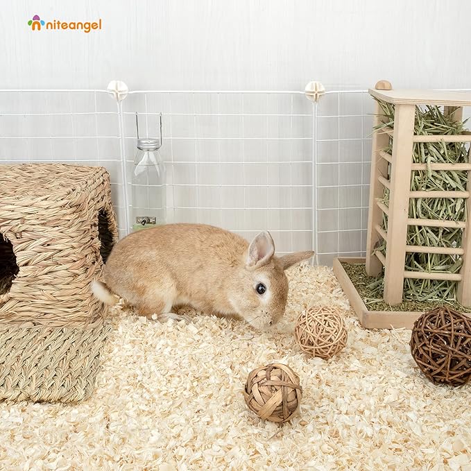 Niteangel Aspen Shaving Hamster Beddings for Syrian Dwarf Hamster Gerbil Mice Degu Rat Rabbit Bunny Guinea Pig Chinchilla Hedgehog or Other Small Pets (30L - 4mm)