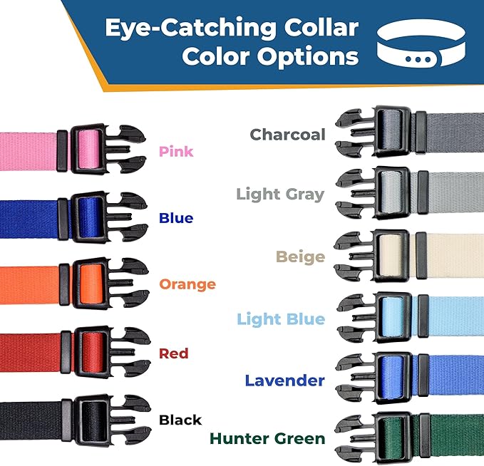 GoTags Reflective Personalized Dog Collar with Nameplate, Adjustable Dog Collar with Custom Engraved Steel Slide On Pet ID Tag, Silent, No Noise Dog Tag for Large Medium or Small (Charcoal, Small)