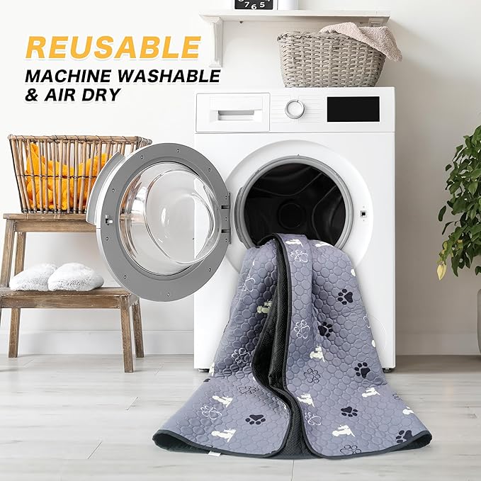 Washable Pee Pads for Dogs 65"x48", Extra Large Reusable Puppy Pads, Waterproof Pet Pee Pads for Dog Potty Training, Extra Large Dog Pee Pads for Crate, Playpen, and Whelping, Durable and Absorbent