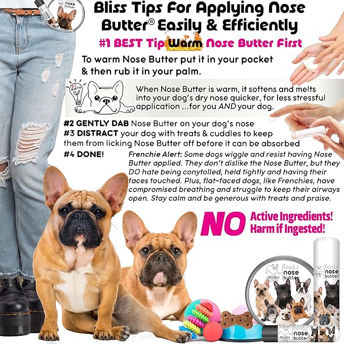 The Blissful Dog Fawn French Bulldog Unscented Nose Butter - Dog Nose Butter, 16 Ounce