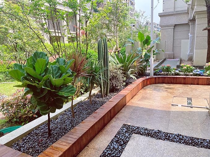 2lbs Black Pebbles for Indoor Plants, Polished Black River Rocks for Potted Plants Vase Aquarium Landscaping and Outdoor Garden Decorative Black Stones