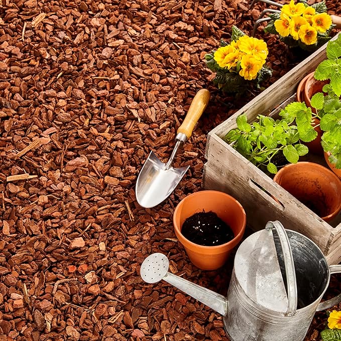 Premium Pine Bark Nuggets – Pine Bark Mulch for Gardens, Landscaping, Potted Plants, and Wood Chips for Garden Beds (2 CF - 56 L - 59 QTS)