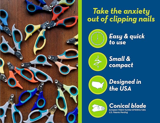 Zen Clipper Pet Nail Clipper for Dogs – Dog Nail Trimmer for Safer Pet Grooming Care - Clean, Quiet, and Easy-to-Use Stainless Steel Claw Trimmer - (5mm Hole)