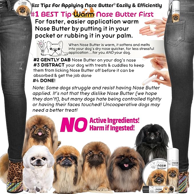 The Blissful Dog Pekingese Unscented Nose Butter - Dog Nose Butter, 0.15 Ounce
