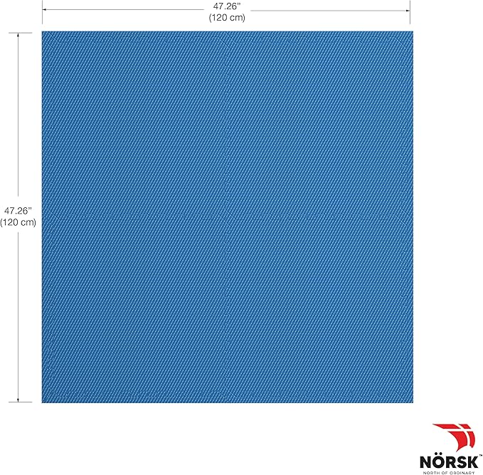 Norsk Reversible Gym Exercise Mats 3/4" Thick EVA Interlocking Foam Tiles, Perfect Home Gym Flooring, 36 Tiles & 72 Trim Pieces, 144 Sq. Ft. Reversible, Dazzling Blue/Black