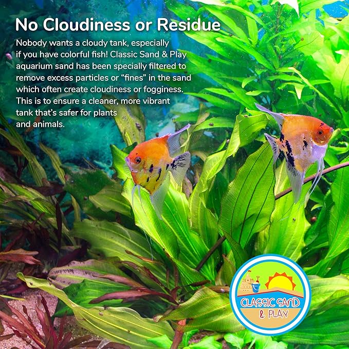 CLASSIC SAND & PLAY Natural Aquarium Sand for Freshwater and Saltwater Tanks, 40 lb. Bag, Improves Filter Life and Filtration Process, Pre-Washed Fine Sand, Red