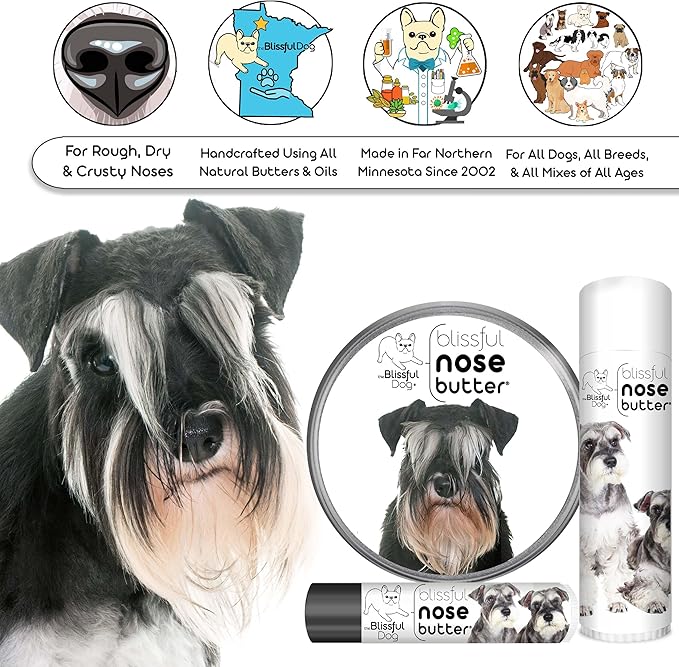 The Blissful Dog Schnauzer Unscented Nose Butter - Dog Nose Butter, 0.50 Ounce