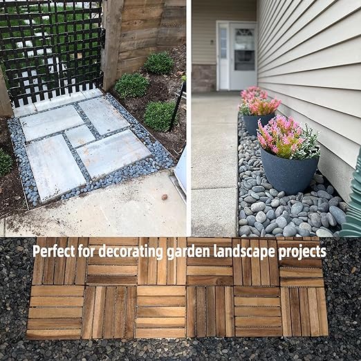 2.4LB River Rocks Mexican Beach Pebbles for Garden Landscape Stone Paving Stone Grey (1Inch)