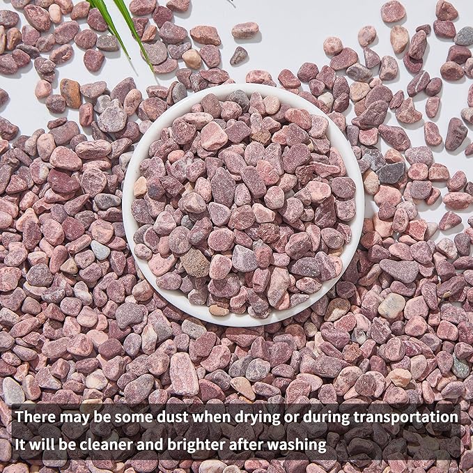 2lb Succulent and Cactus Gravel Pebbles 1/5-3/8 Inch Natural Decorative Polished Stones River Rocks for Plants, Vases, Aquariums, Terrarium and Outdoor Gardening, Rouge Red Color