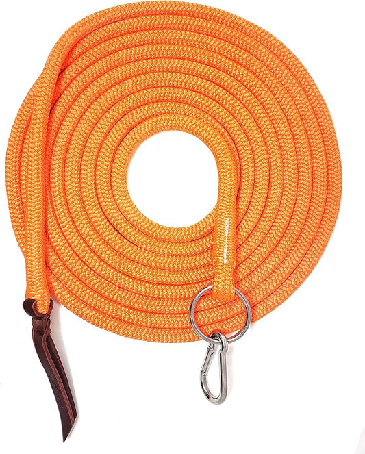 22' Long Line with SS O Ring and Carabiner (Neon Orange)