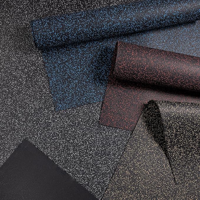 Playsafer Genaflex Rubber Gym Floor Mat, Heavy Duty Commercial Protective Gym Flooring Roll - 8mm Thick (10% Red, 4' X 4')